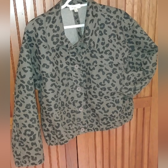 Umgee denim leopard print jacket - Picture 3 of 9